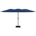 Garvee 9' × 15' Extra Wide Patio Umbrella, 12-Rib Iron Frame, Oxford Canopy, Blue