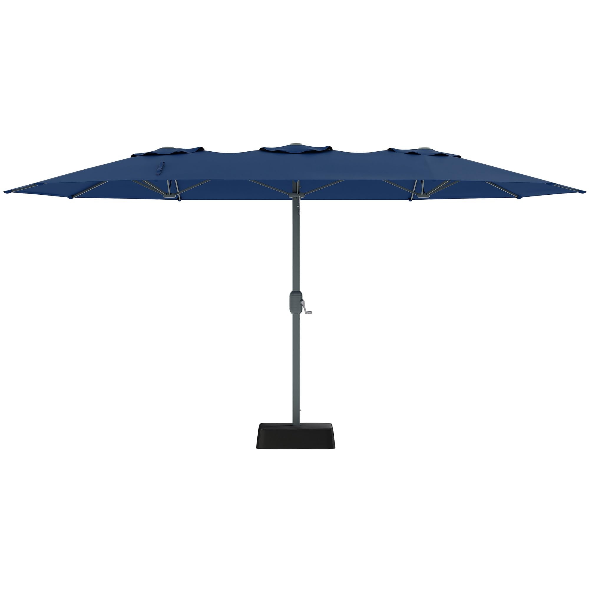Garvee 9' × 15' Extra Wide Patio Umbrella, 12-Rib Iron Frame, Oxford Canopy, Blue