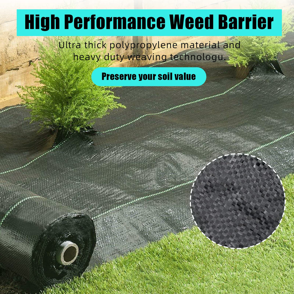 Garvee Weed Barrier Landscape Fabric 6.5×330 ft, 3.2 oz Heavy-Duty PP Ground Cover, 2145 sq ft Weed Block for Garden Driveway Erosion Control