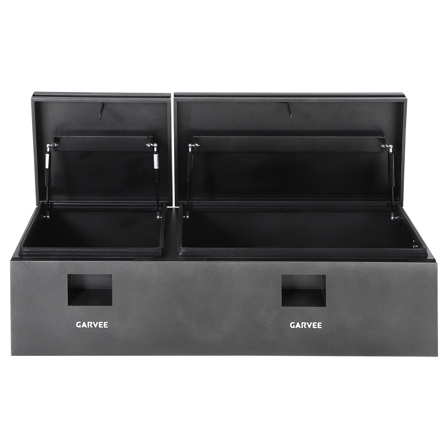Garvee 56"X16"X14" Heavy Duty Steel Truck Bed Tool Box – Double Lid, Grooved Weatherproof Metal Chest with T-Handle & Side Handle, Durable Organizer for Pickup Truck, RV, Trailer, Front Double, Grey