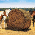 Garvee 6x6FT Heavy Duty Knotless Nylon Round Bale Hay Net – Slow Feeder for Horses & Livestock with 2" Mesh Openings (Black)