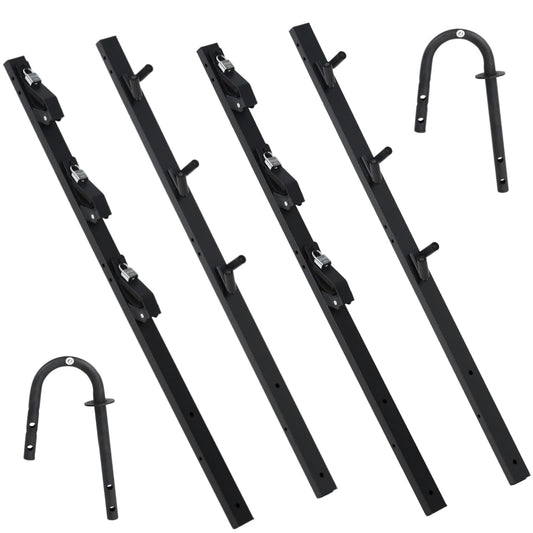 Garvee Heavy-Duty 3-Place Weed Eater Rack for Trailer - Global Steel Trimmer Holder with 3 Secure Locks, Fits Open & Enclosed Landscape Utility Trailers, Cargo Mount for Tools, 2-Pack