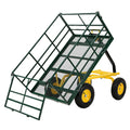 Garvee 1500 LB Garden Dump Cart with 13 in All Terrain Tires, 3-in-1 Yard Wagon Cart with Removable Side Panels, Heavy Duty Outdoor Metal Utility Wagon Yard Trailer for Outdoor Lawn, Yard, Backyard