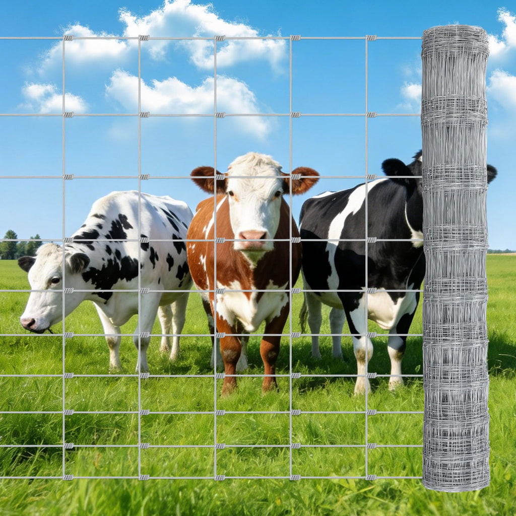 Garvee Farm Fence 5x328 ft, High Strength Galvanized Cattle Fence, Heavy Zinc Coating Wire Fence for Hog, Deer, Goat, Sheep, Weather Resistance, Perfect for Livestock, Animal, Yard, Garden Pr