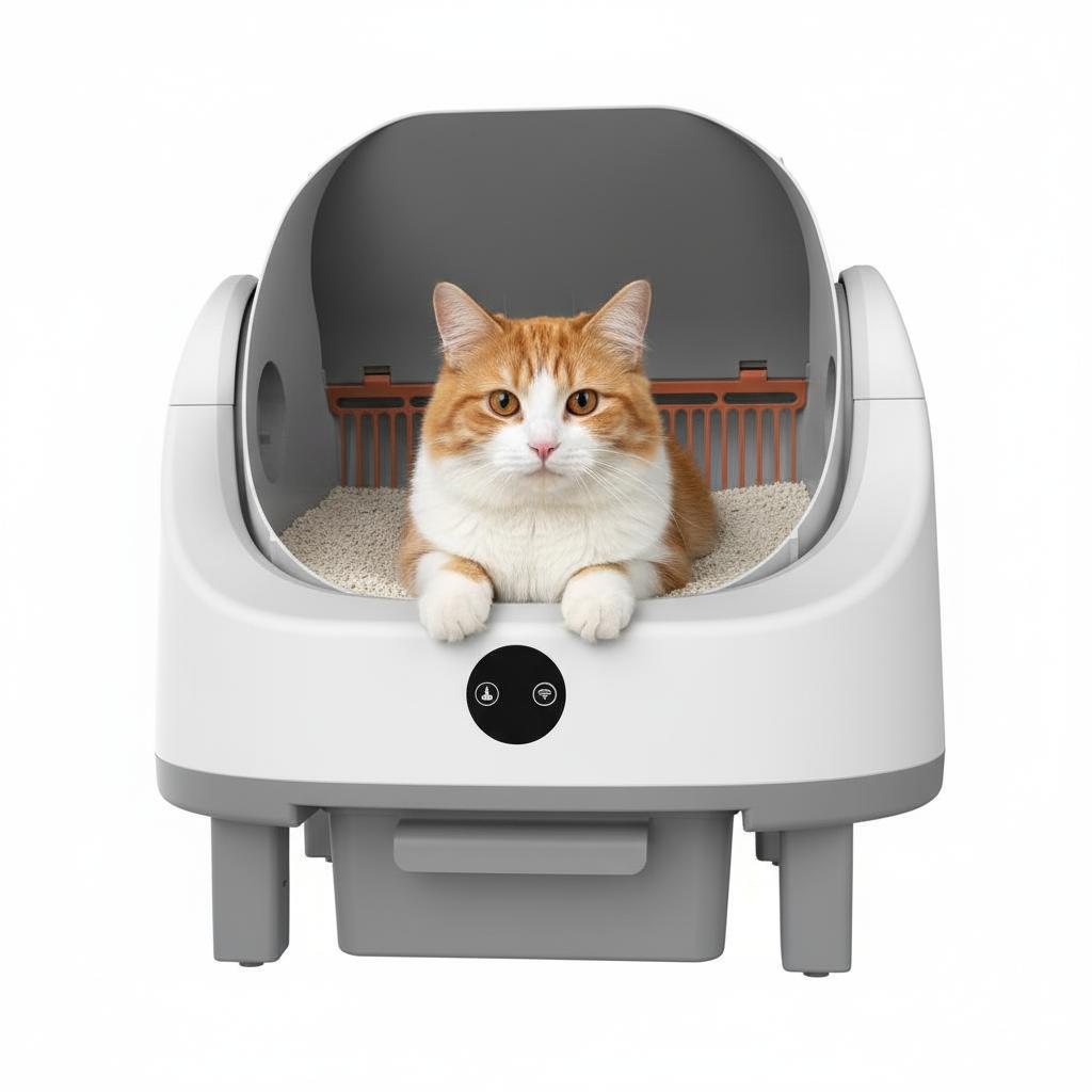 Garvee Self Cleaning Litter Box, Automatic Litter Box for Multiple Cats, Open-Top Robot with APP Control & Real-Time Monitor, Odor Control for Multiple Cats, 9L Capacity, Infrared Safety Sensor