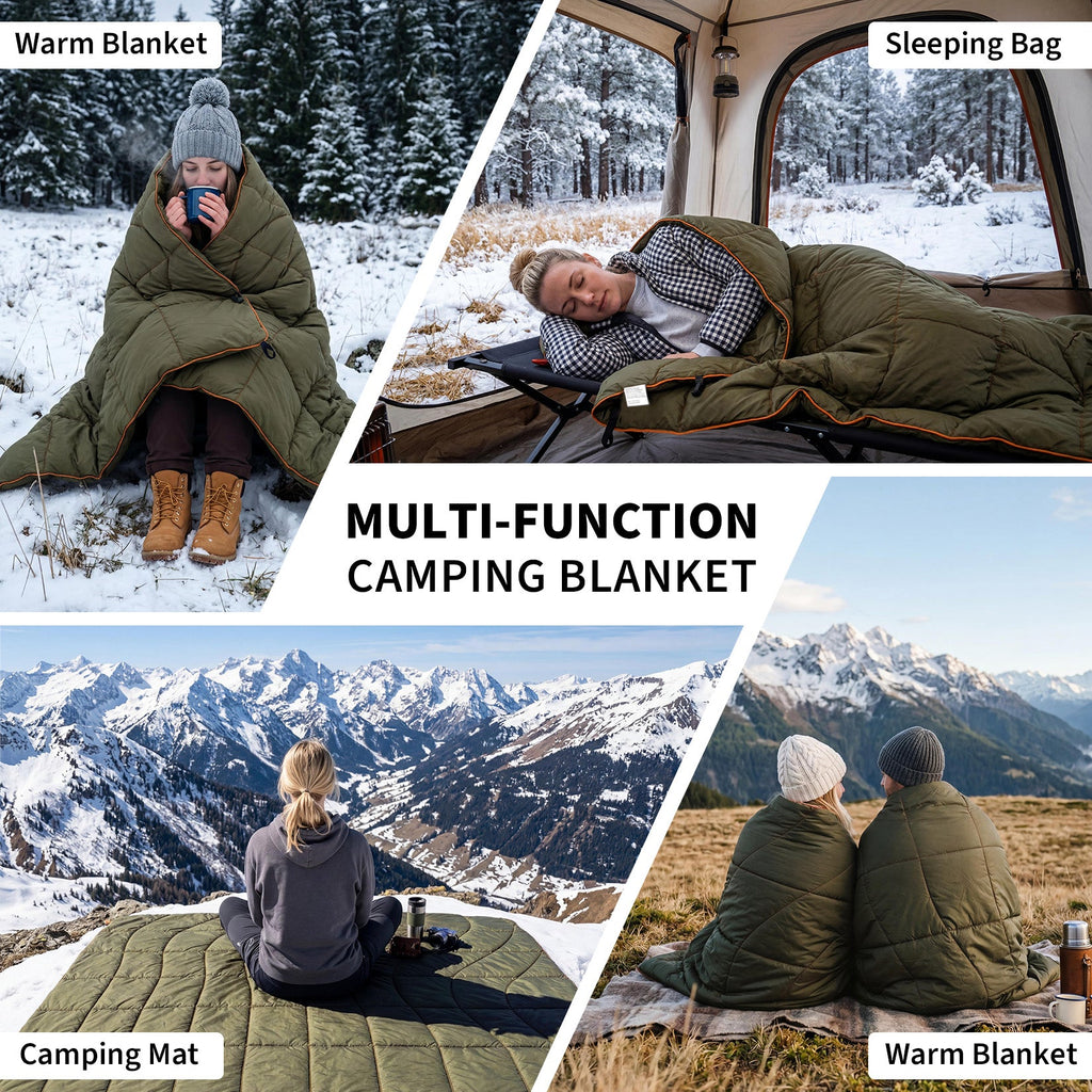 Garvee Multi-Function Camping Blanket - Ultralight Convertible Sleeping Bag & Warm Blanket 79x55 Inch Waterproof for Outdoor Camping, Hiking & Travel