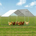 Garvee Spacious Chicken Coop Livestock Shelter - Large Size Walk-In Poultry House - Secure Outdoor Enclosure with Spire Roof - Lockable Door, Weatherproof Cover - Large Size Spire Roof