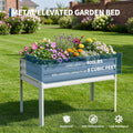 Garvee Elevated Garden Planter, 48 x 24 x 55-Inch Galvanized Metal Raised Bed with Greenhouse Cover, Bird Net and 4 Plant Signs for Patio and Balcony, Gray