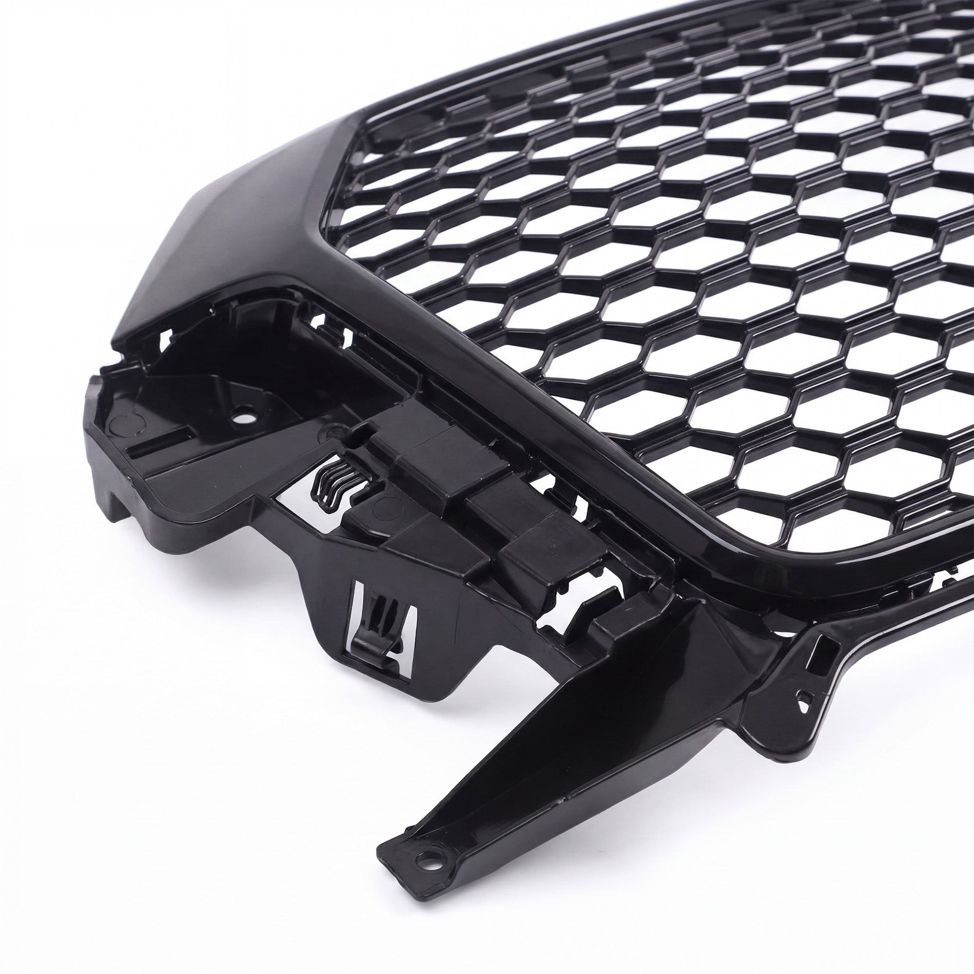 Garvee Gloss Black Honeycomb Front Grille for Audi Q3 2016-2018 – ABS Material – Direct Replacement – No Emblem – Radiator Protection – Weather-Resistant – Exterior Accessory – Color: Gloss Black