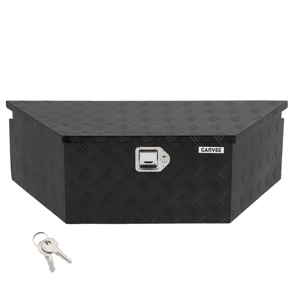 Garvee 39"x16"x12" Heavy Duty Trailer Tongue Box Steel Tool Chest with Lock & Keys, Weather-Resistant, High-Capacity, Steel, Secure Storage for Utility Trailers and Pickup Trucks, Black