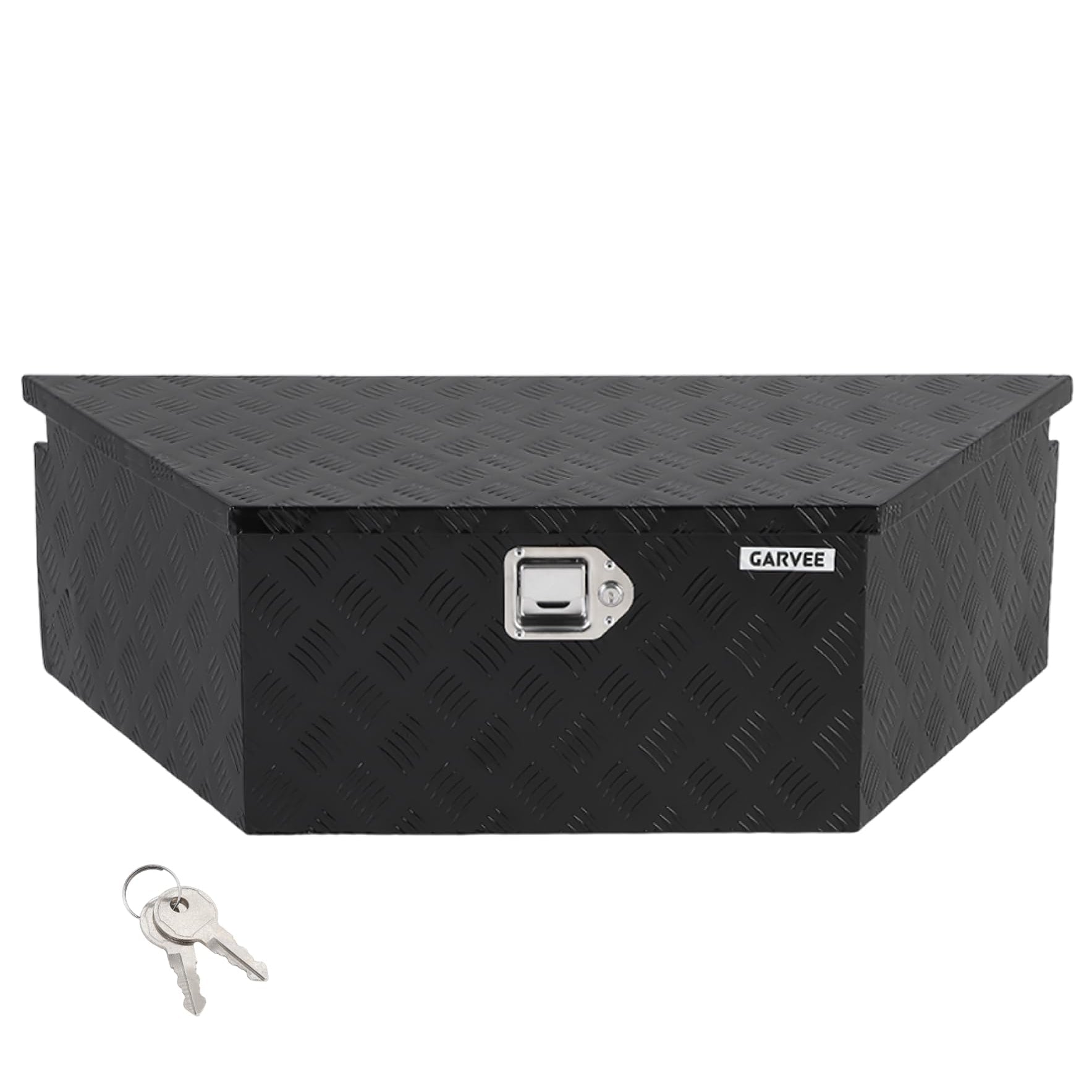 Garvee 39"x16"x12" Heavy Duty Trailer Tongue Box Steel Tool Chest with Lock & Keys, Weather-Resistant, High-Capacity, Steel, Secure Storage for Utility Trailers and Pickup Trucks, Black