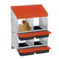 Garvee 4-Compartment 2-Tier Chicken Nesting Box – Roll-Away Tray & Support Stand, Orange