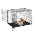 Garvee Collapsible Metal Wire Cage for Small Animals - Thickened Mesh Floor, Leak-Proof Removable Tray, Double Door, Rust-Resistant - For Rabbits, Guinea Pigs, Ferrets, Cats, Chinchillas, Rats - Size: 121×76.5×81cm