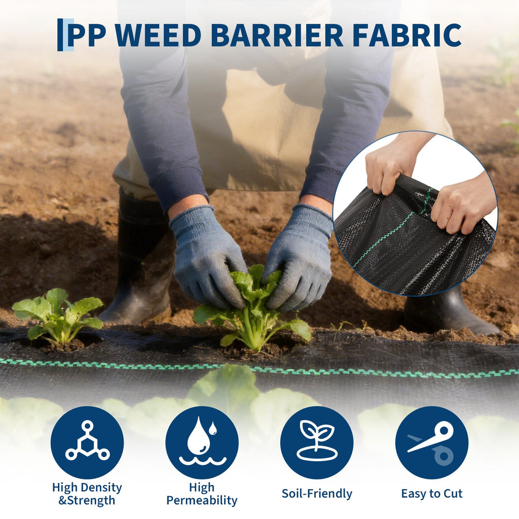 Garvee 3 ft x 300 ft Weed Barrier Fabric, 2.4 oz Heavy Duty Landscape Fabric, Permeable & UV-Stabilized Ground Cover for Garden, Driveway & Gravel Weed Control