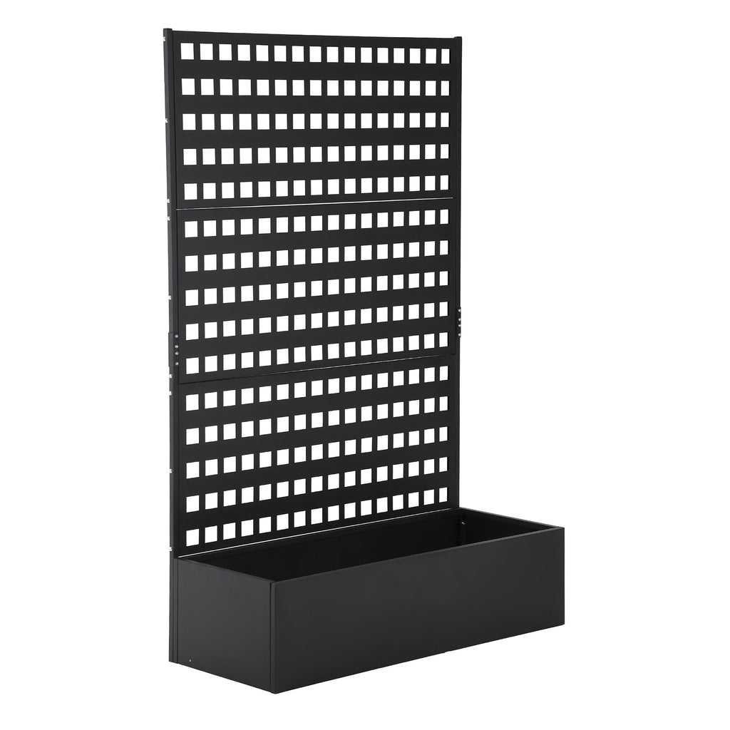 Garvee 47x18x72 Inch Metal Raised Garden Bed with Trellis - Tall Planter Box with Drainage Holes - Outdoor Garden Planter for Climbing Vegetables & Flowers