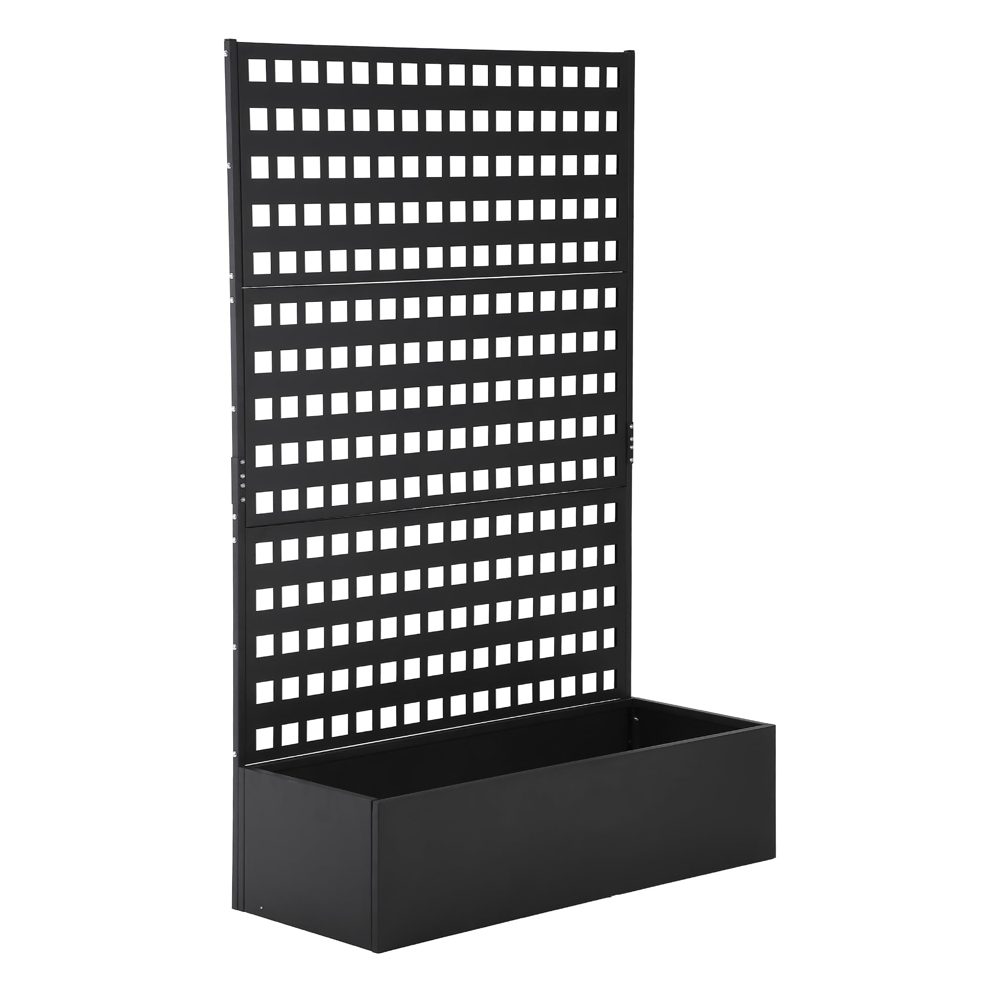 Garvee 47x18x72 Inch Metal Raised Garden Bed with Trellis - Tall Planter Box with Drainage Holes - Outdoor Garden Planter for Climbing Vegetables & Flowers