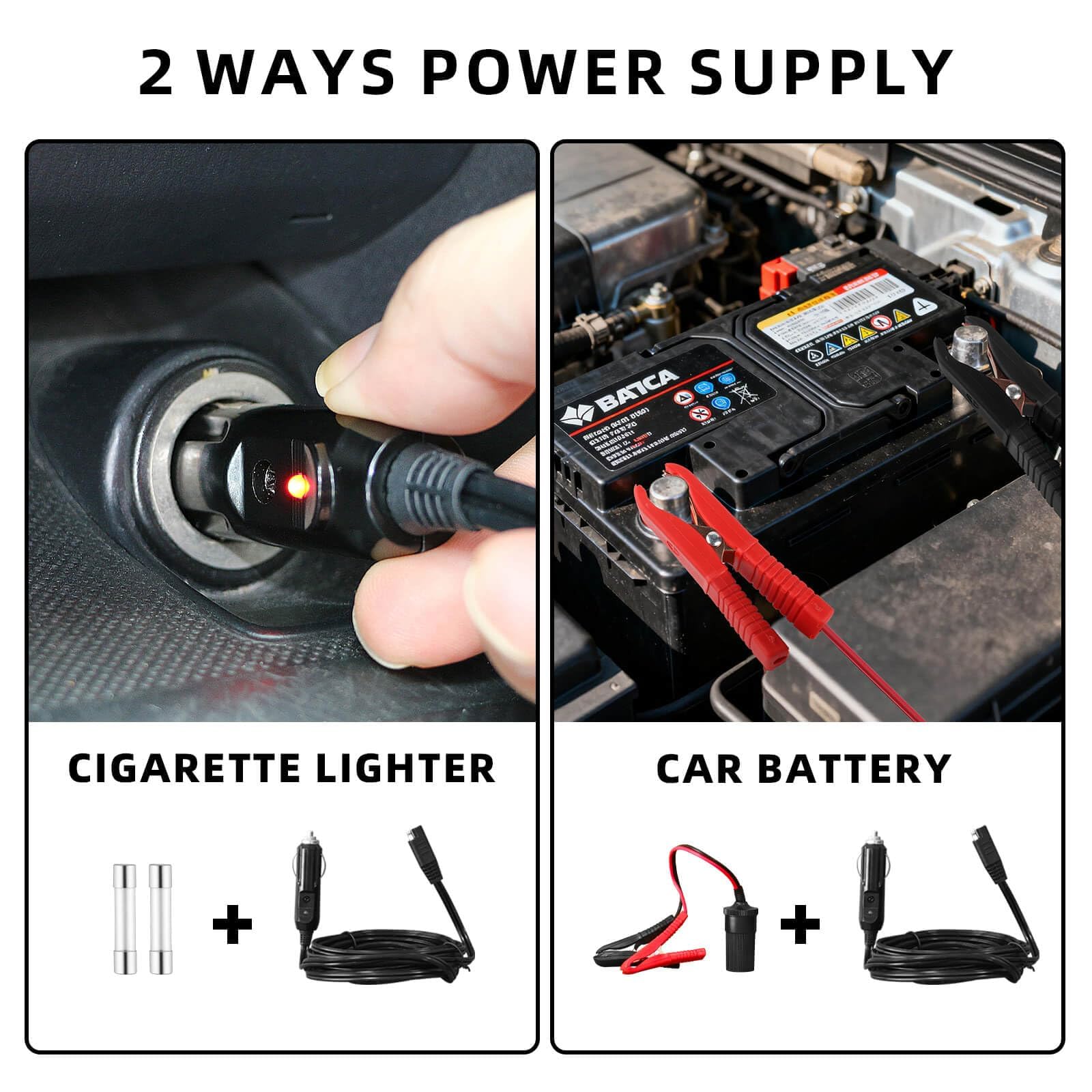Garvee 5 Ton 12V Electric Hydraulic Car Jack Kit – Tire Inflator Pump & Impact Wrench – Portable Floor Jack Lift – Lifting Range 155-450mm – For Sedan, SUV, MPV, Truck Tire Change, Repair – Electric Jack + Electric Wrench