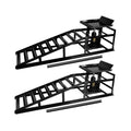 Garvee Hydraulic Car Ramps - 5T 11000lbs Capacity, Adjustable Height (9.3"-14"), Steel with Anti-Slip Plate, Ring Chain Bolt for Cars, SUVs, and Ligh, Black
