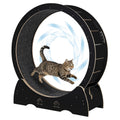 Garvee Large Wooden Cat Exercise Wheel Treadmill, 39" Indoor Running Wheel with Detachable Carpeted Track – Ideal for Cat Fitness, Training, Weight Loss, Black
