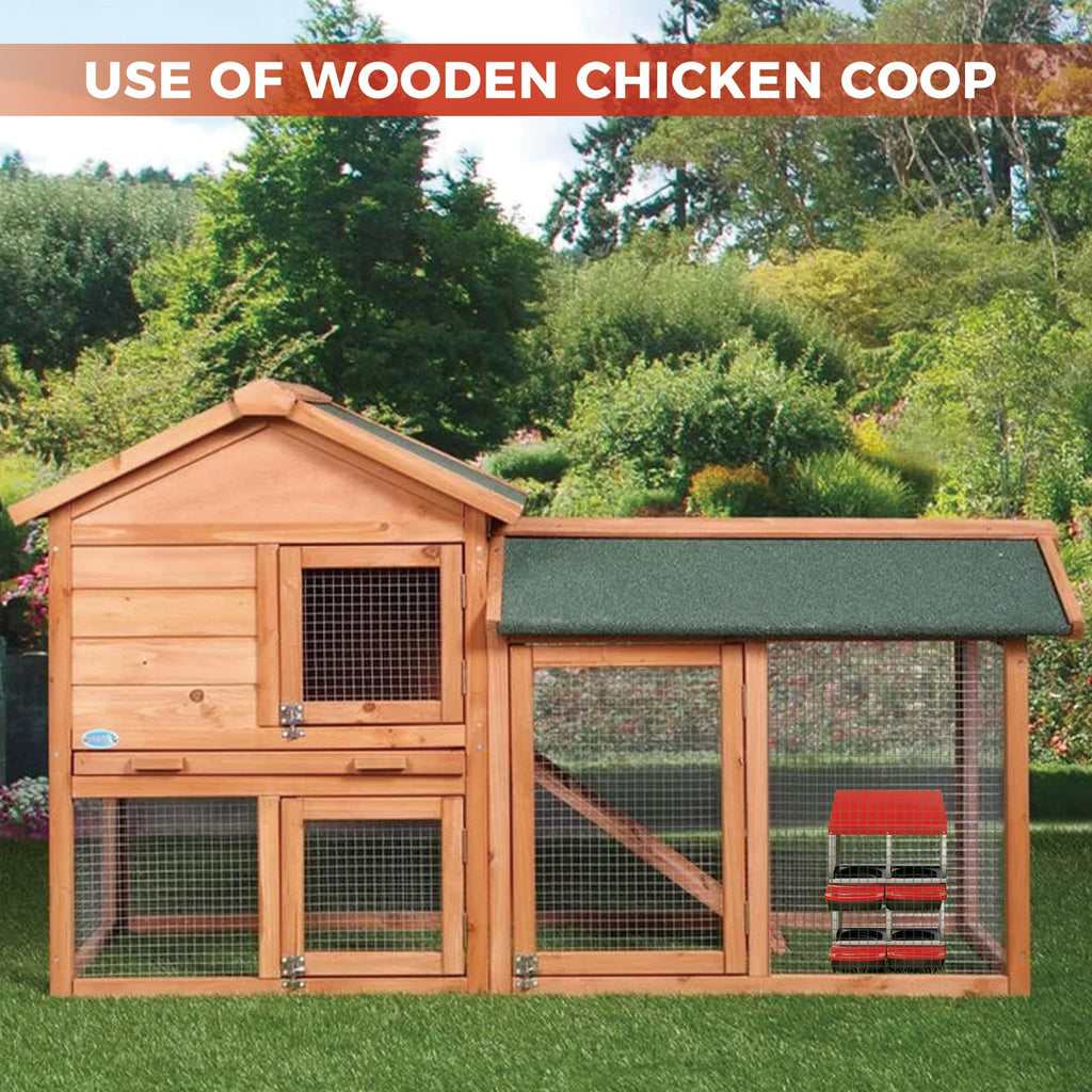 Garvee Chicken Nesting Boxes, 2x2 Hole Metal Wall Mount Roll Away Nest with Removable Trays and Roll Out Egg Collection for Chicken Coop