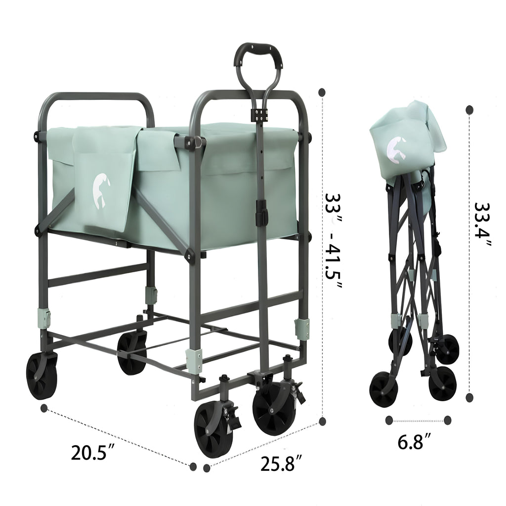 Garvee Portable Dog Bath Tub for Small & Medium Dogs, Folding Elevated Pet Grooming Station with Wheels, 4-Level Adjustable Height, Dog Wash Station for Home, 1000D PVC, Fits Up to 33 lbs, Green