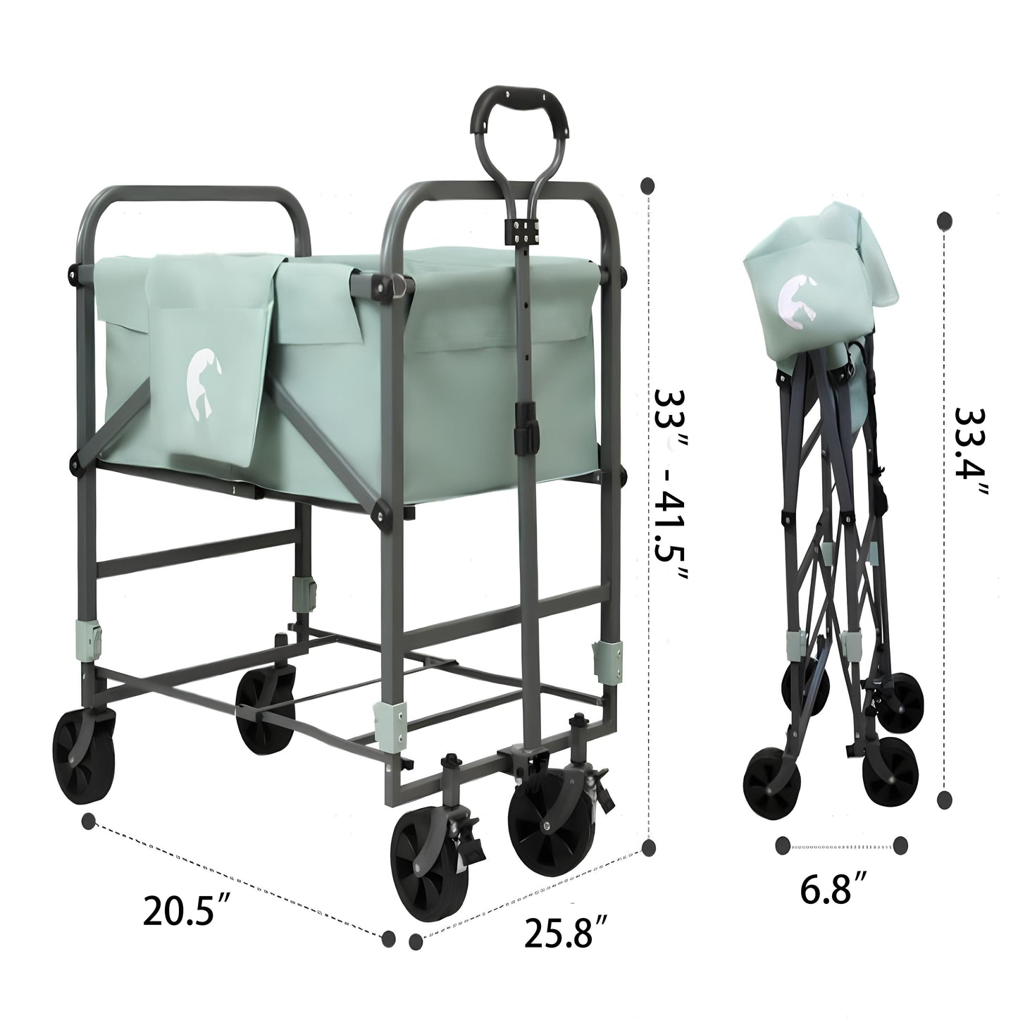 Garvee Portable Dog Bath Tub for Small & Medium Dogs, Folding Elevated Pet Grooming Station with Wheels, 4-Level Adjustable Height, Dog Wash Station for Home, 1000D PVC, Fits Up to 33 lbs, Green
