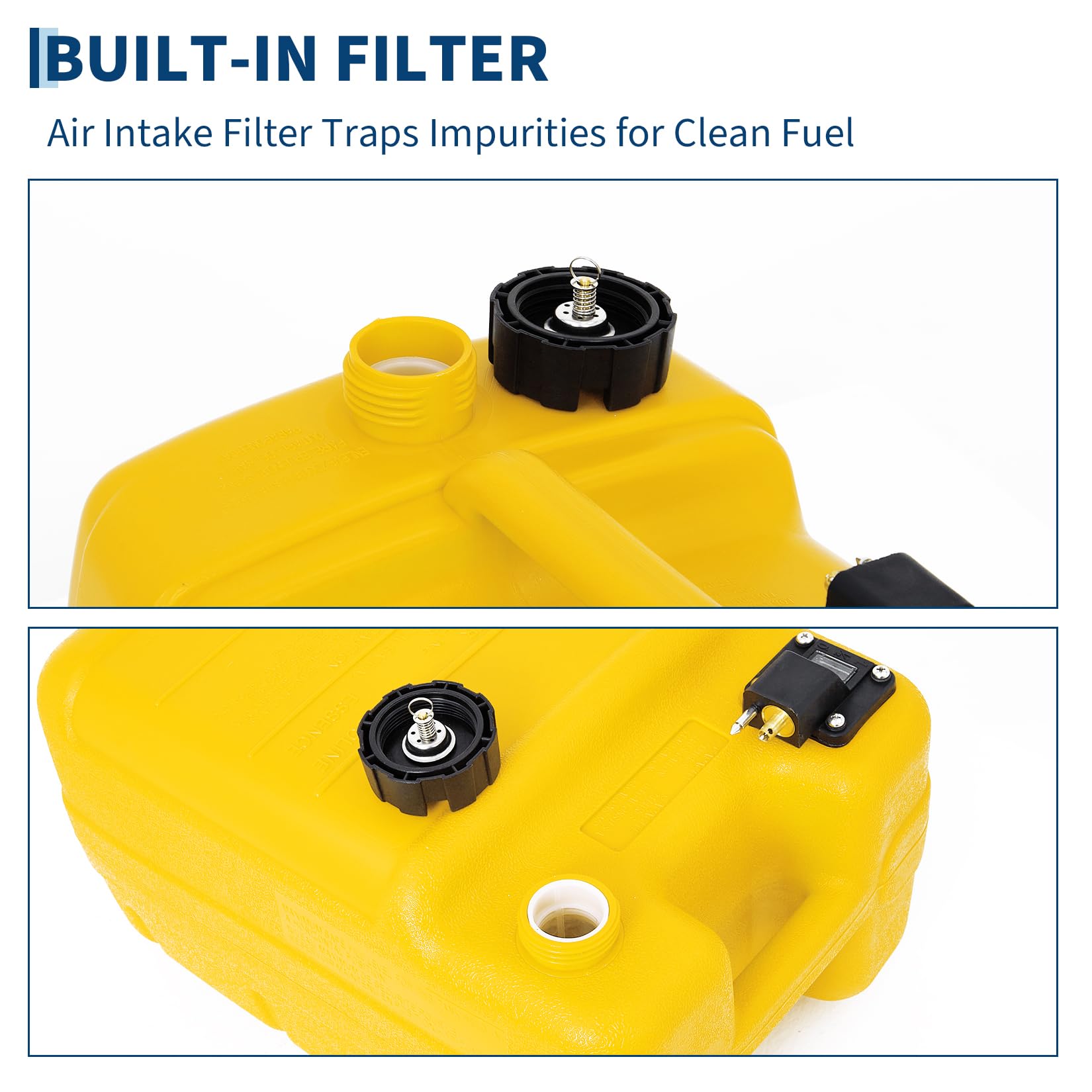 Garvee Durable Portable Marine Fuel Tank for Outboard Motors – 3 Gallon Capacity, L-Shaped Handle, Transfer Line Included, Leak-Proof, Corrosion & Heat Resistant – Ideal for Boat Maintenance, Fuel Injector/Gas, Power Equipment
