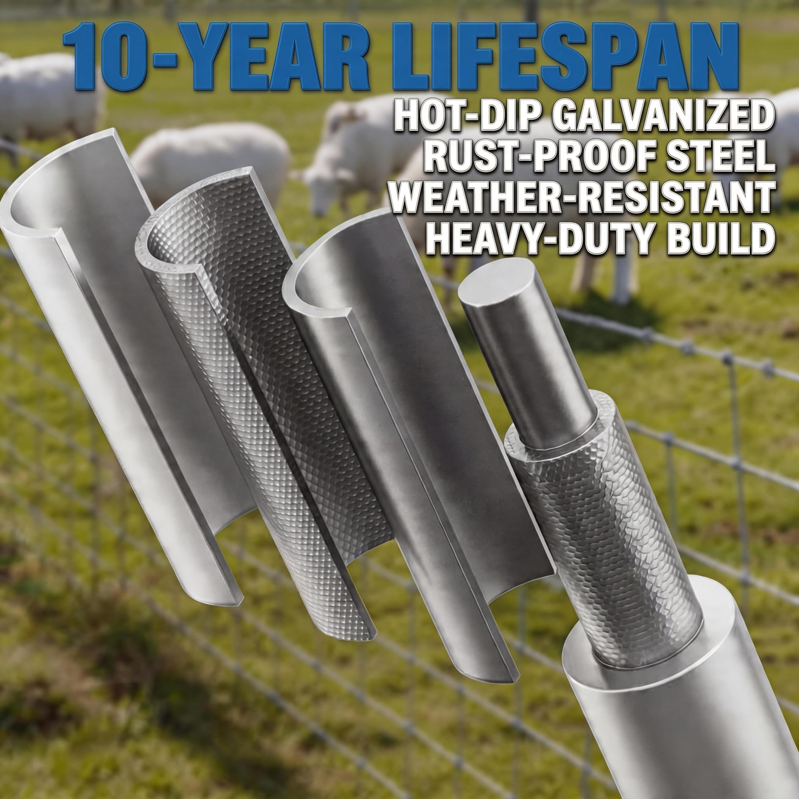 Garvee Heavy Duty 12 Gauge Livestock Fence, 6' × 295' Galvanized Field Fencing for Cattle and Goats