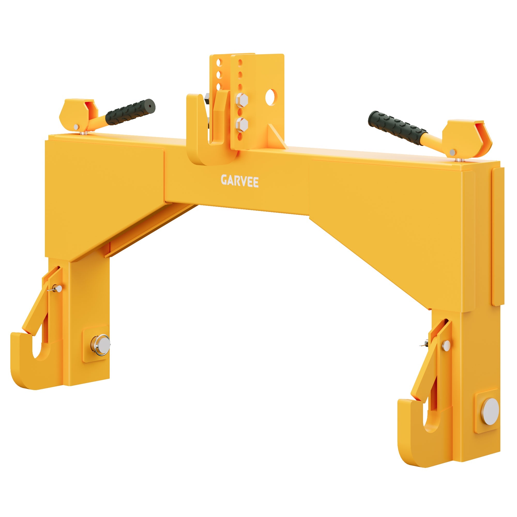 Garvee Heavy Duty 4000lbs 3-Point Quick Hitch for Category 2 Tractors - 5-Level Adjustable Bolt - Compatible with Cat 2 Implements - Agricultural Equipment Adapter - Yellow