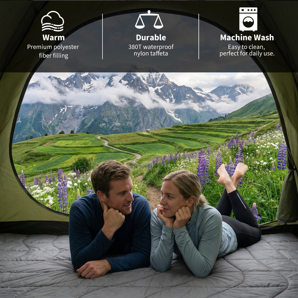 Garvee Multi-Function Camping Blanket - Ultralight Convertible Sleeping Bag & Warm Blanket 79x55 Inch Waterproof for Outdoor Camping, Hiking & Travel