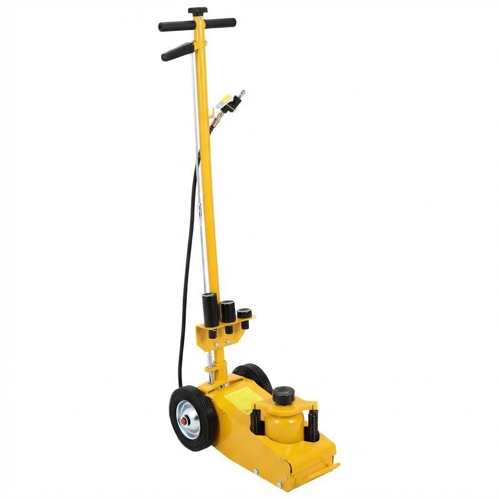Garvee Air Hydraulic Floor Jack, 22-Ton(44,000 LBS) Low Profile 9 Inch Heavy Duty Jack for Trucks & Tractors, Dual Power Air/Manual Hydraulic with 4 Adapters, Adjustable 46" Handle & Rubber Wheels