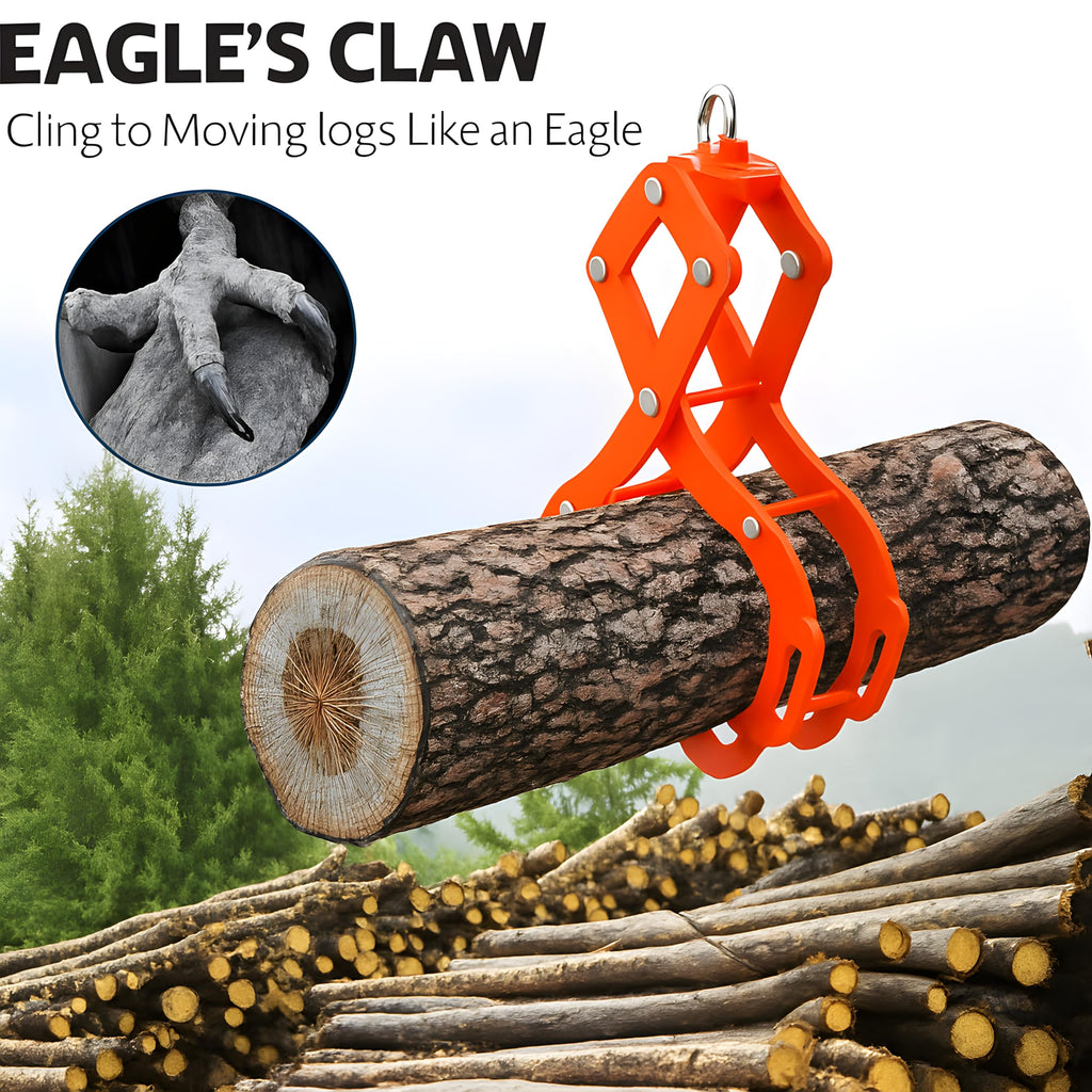 Garvee 28" Log Tongs, 4 Claw Log Grabber Heavy Duty 2200 Lb Capacity, Eagle Claw Design Skidding Tongs Logging Tools for Tractors, Trucks, ATVs, Forklifts