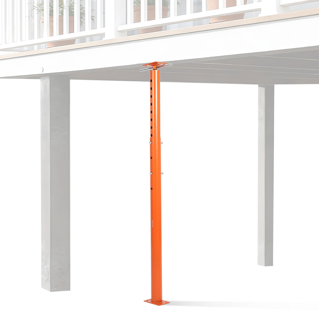 Garvee Heavy Duty Adjustable House Floor Jack Post – 18,000 lbs Capacity – Carbon Steel Joist Beam Lifter – 53"-93" Height Range – Basement Leveling Support – Orange Red, 53-93in
