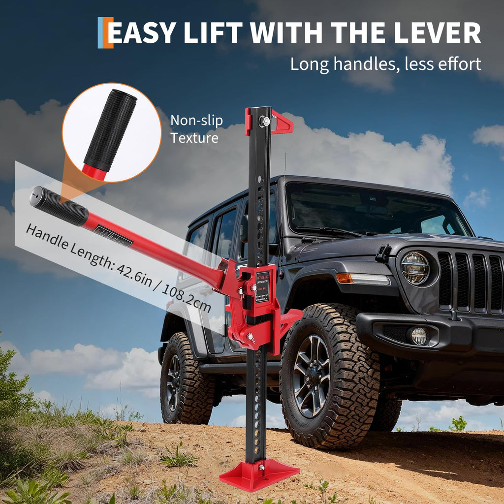 Garvee Farm Jack Utility High Lift 7000 LBS Capacity Adjustable Height 5.12-51.97" Steel Base Off-Road Tractor Truck SUV Recovery