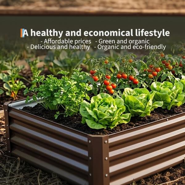Garvee 2 Pack Tall 6 x 3 Ft Galvanized Steel Raised Garden Bed, Outdoor Above Ground Planter Box for Vegetables and Flowers, Metal Raised Bed for Gardening