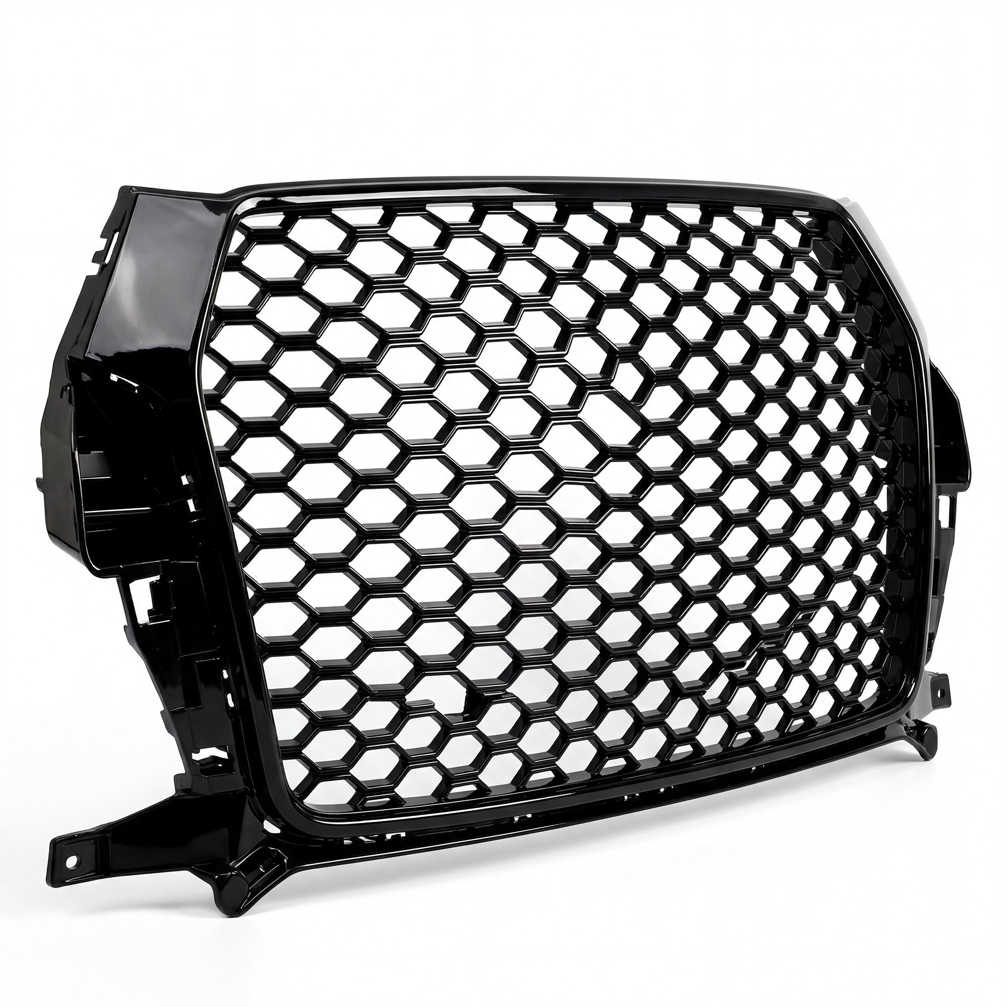 Garvee Gloss Black Honeycomb Front Grille for Audi Q3 2016-2018 – ABS Material – Direct Replacement – No Emblem – Radiator Protection – Weather-Resistant – Exterior Accessory – Color: Gloss Black