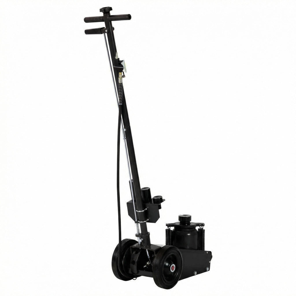 Garvee 35 Ton Air Hydraulic Floor Jack – Heavy Duty, Low Profile 10"-21.19" – Dual Power (Air/Manual), 77,000 lbs Capacity – 4 Lift Adapters, 46" Adjustable Handle, for Trucks, Tractors – Model 8022-2, Black