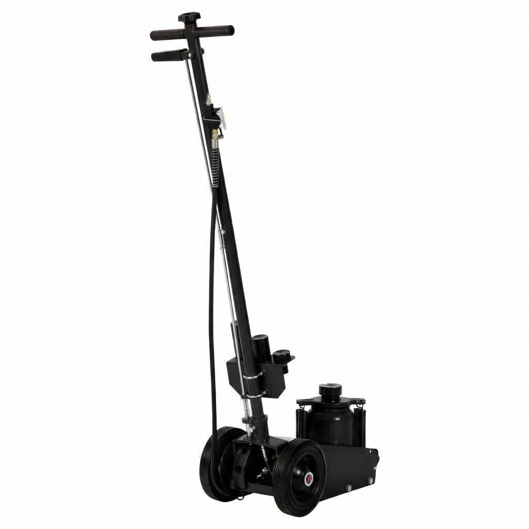 Garvee 35 Ton Air Hydraulic Floor Jack – Heavy Duty, Low Profile 10"-21.19" – Dual Power (Air/Manual), 77,000 lbs Capacity – 4 Lift Adapters, 46" Adjustable Handle, for Trucks, Tractors – Model 8022-2, Black