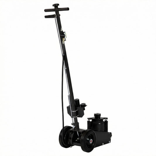Garvee 35 Ton Air Hydraulic Floor Jack – Heavy Duty, Low Profile 10"-21.19" – Dual Power (Air/Manual), 77,000 lbs Capacity – 4 Lift Adapters, 46" Adjustable Handle, for Trucks, Tractors – Model 8022-2, Black