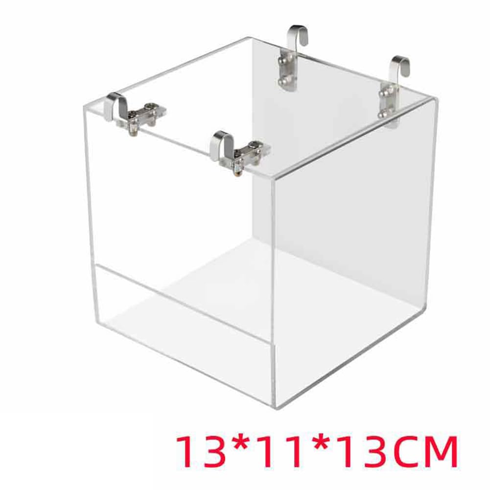 Garvee Small Transparent Acrylic Hanging Bird Bath Box – Leak-Proof Water Tub with Hook – Bird Cage Accessory for Parakeet, Cockatiel, Parrot – Small Size