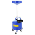 Garvee 8 Gallon Portable Air-Operated Waste Oil Drainer with Adjustable 15" Funnel, Heavy-Duty Steel, Casters, Toolbox - Garage & Repair Shop Use, Blue