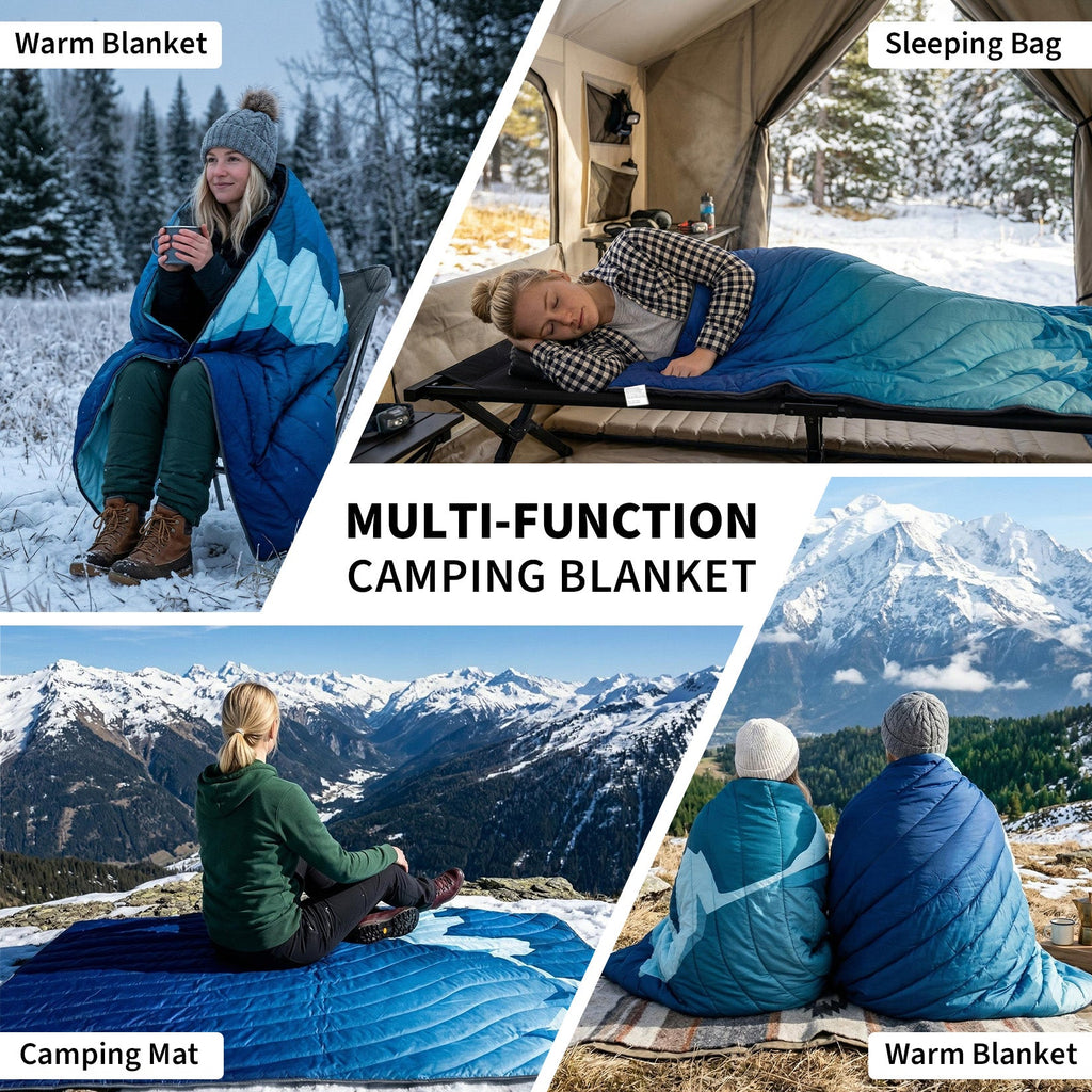 Garvee Multi-Function Camping Blanket - Ultralight Convertible Sleeping Bag & Warm Blanket 79x55 Inch Waterproof for Outdoor Camping, Hiking & Travel