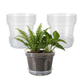 Garvee 12 Pack 8 in Clear Nursery Pots for Plants with Saucers, Thickened Plastic Plant Pots with Drainage Holes, Transparent Seeding Start Planters for Indoor Outdoor
