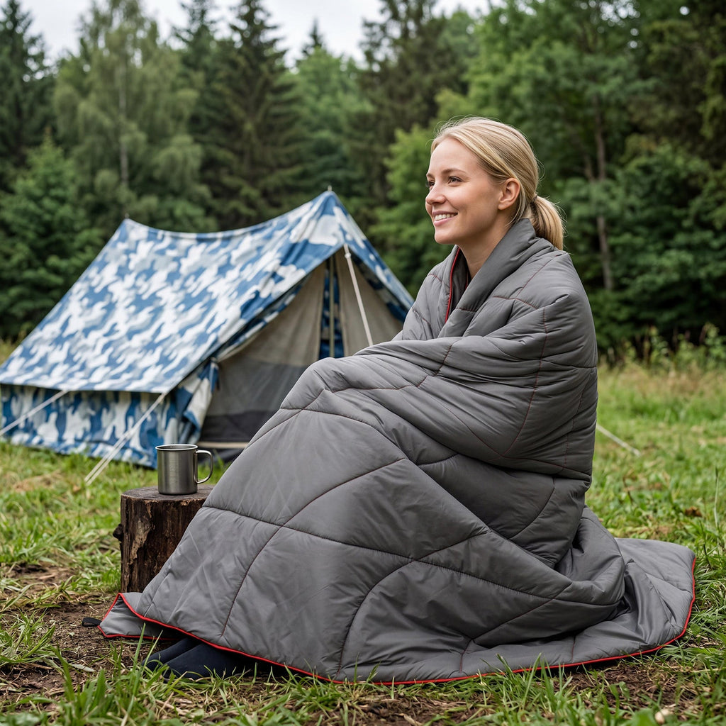 Garvee Multi-Function Camping Blanket - Ultralight Convertible Sleeping Bag & Warm Blanket 79x55 Inch Waterproof for Outdoor Camping, Hiking & Travel