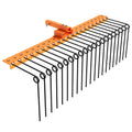 Garvee 60 in Pine Straw Rake with 21 Steel Spring Tines, Rust-Resistant Steel, Fits 2 in Receiver for Lawn Tractors & ATV/UTV, Orange, Landscape Use