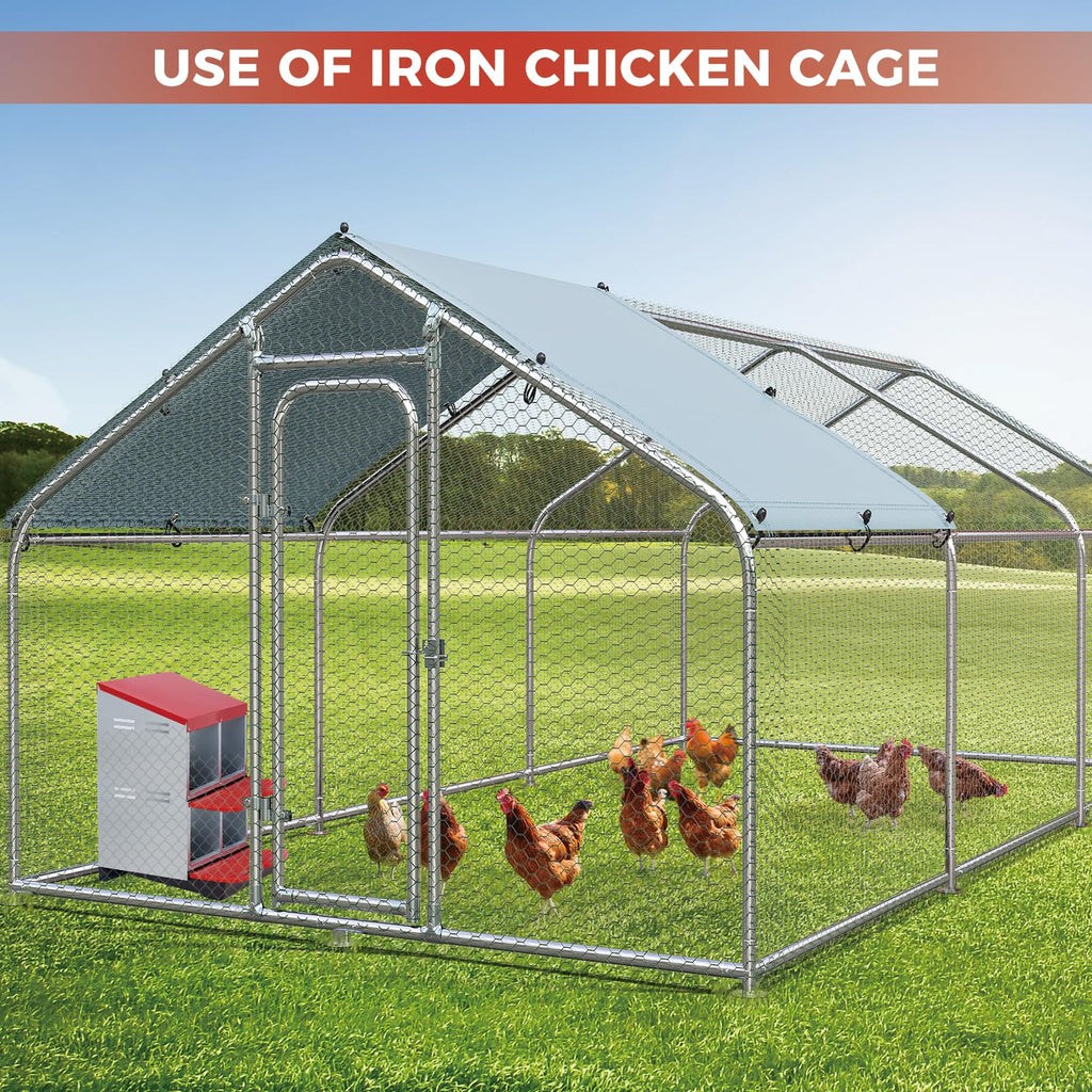 Garvee Chicken Nesting Boxes, 2x2 Hole Metal Wall Mount Roll Away Nest with Removable Trays and Roll Out Egg Collection for Chicken Coop