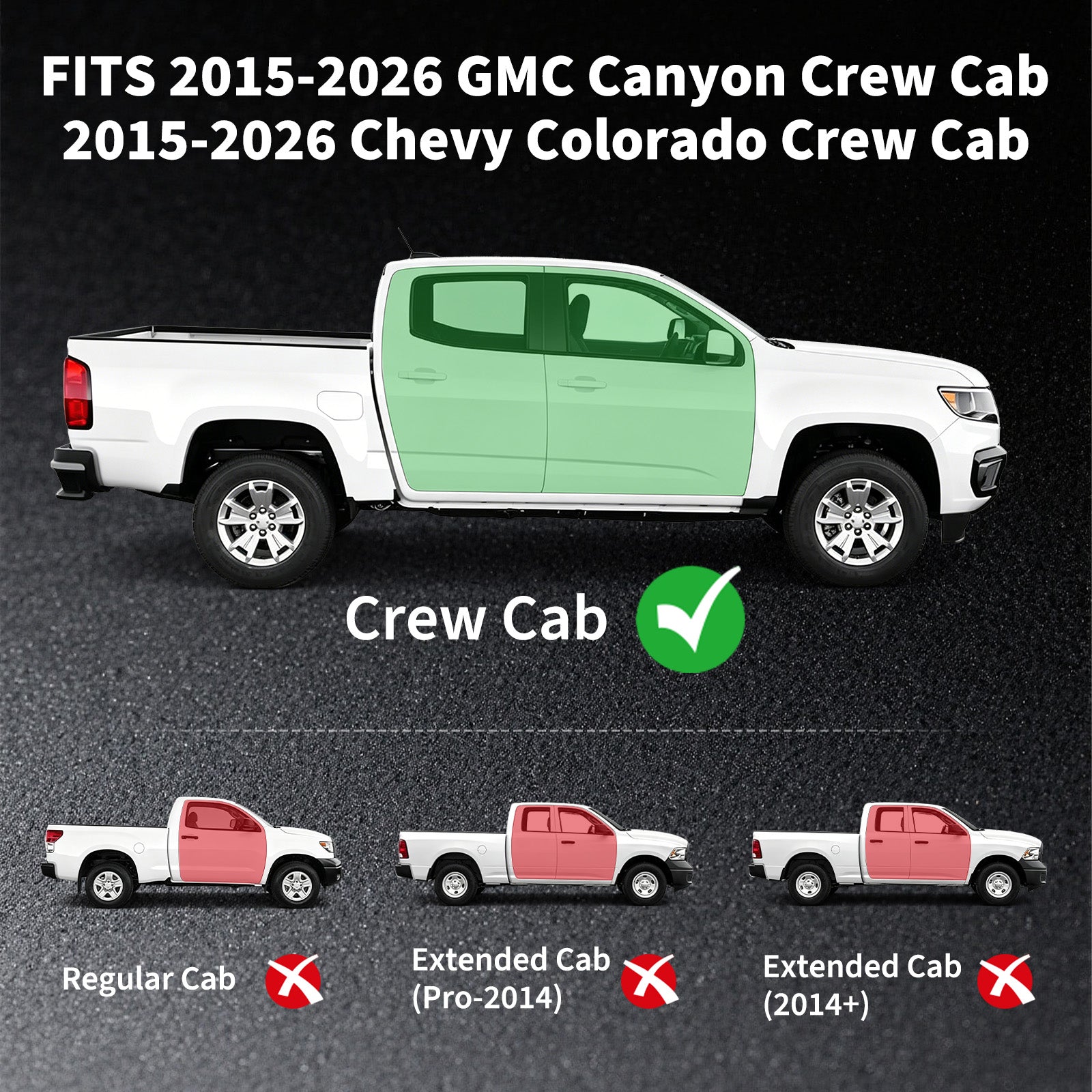 Garvee 5-Inch Drop Running Boards for 2015-2026 Chevrolet Colorado/Canyon Crew Cab - Triangular Carbon Steel Nerf Bars - Textured Black, Anti-Slip, Corrosion Resistant, 500 lbs Capacity, Bolt-On, Sturdy Bracket Spacing - Total Length 195.4 cm, Bracket