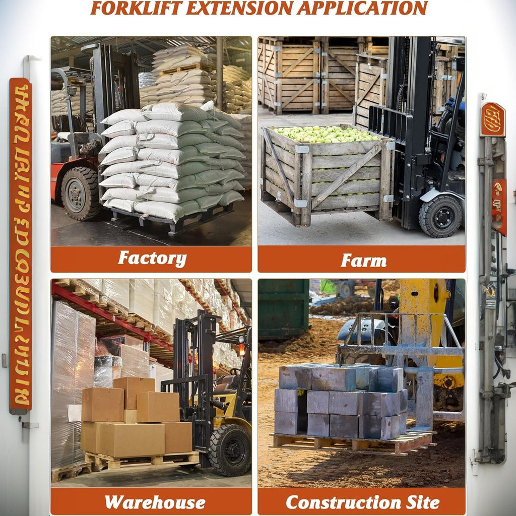 Garvee 72" × 4.5" Forklift Extensions, 4600 lb Steel Pallet Fork Sleeves, 1 Pair for Forklift, Orange