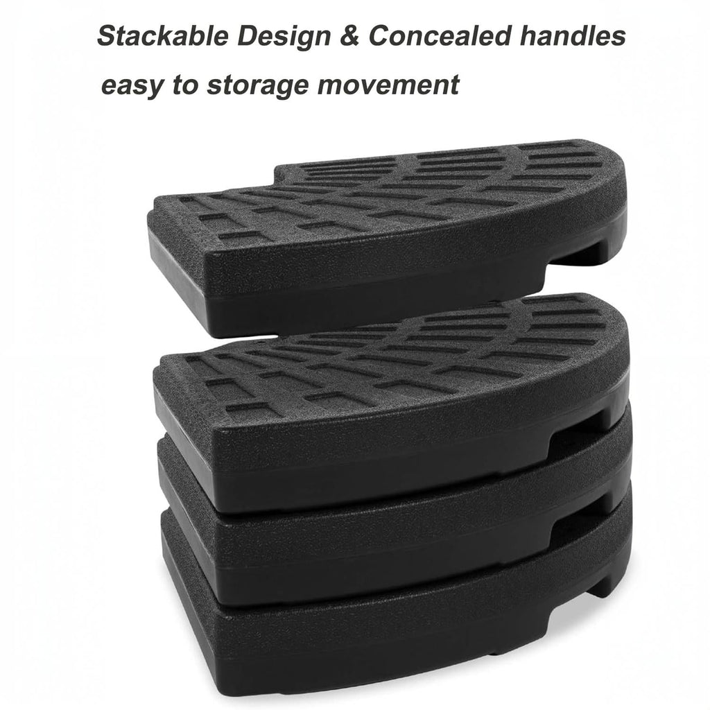 Garvee 4-Piece Fillable Patio Umbrella Base, 13L Each, 116.8 lb Water or 147.7 lb Sand Weighted HDPE Stand for Cantilever Umbrellas, Black