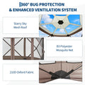 Garvee Screen Gazebo Tent, 13 x 13 FT 6-Sided Canopy for 8-10 People with 7.5 FT Height, Removable Sidewalls and Windows for Camping, Khaki and Beige